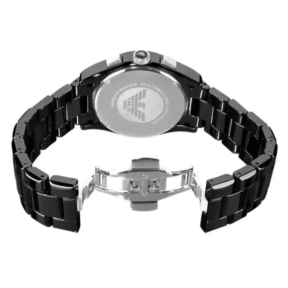 Armani Ceramica Black Silver Metal Watch - Image 3