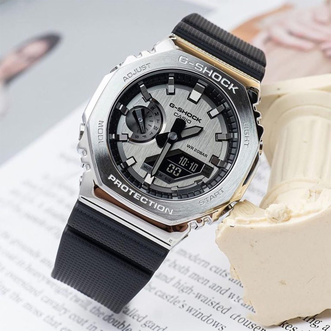 CASIO G-SHOCK GM 2100 SILVER BLACK PREMIUM QUALITY WATCH - Image 2