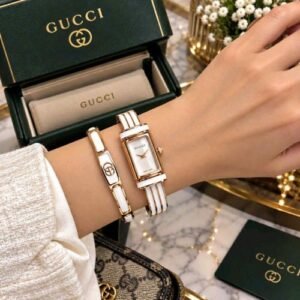 GUCCI LADIES BRACELET WATCH ROSE WHITE