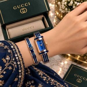 GUCCI LADIES BRACELET WATCH ROSE BLUE
