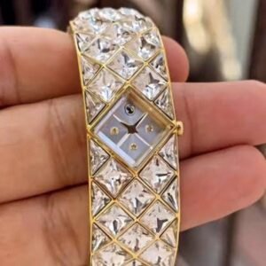 SWAROVSKI CURIOSA BANGLE WATCH PREMIUM QAUALITY GOLD WHITE
