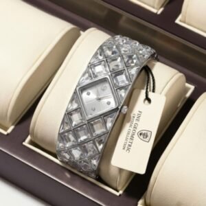 SWAROVSKI CURIOSA BANGLE WATCH PREMIUM QAUALITY SILVER WHITE